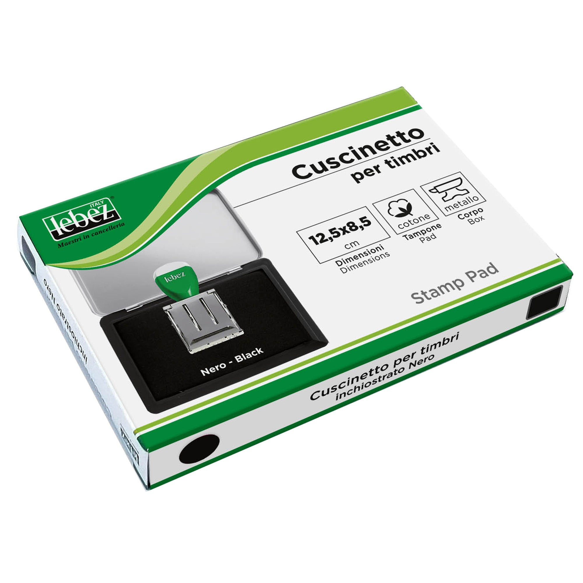 Cuscinetto per timbri manuali 12.5x8.5 nero