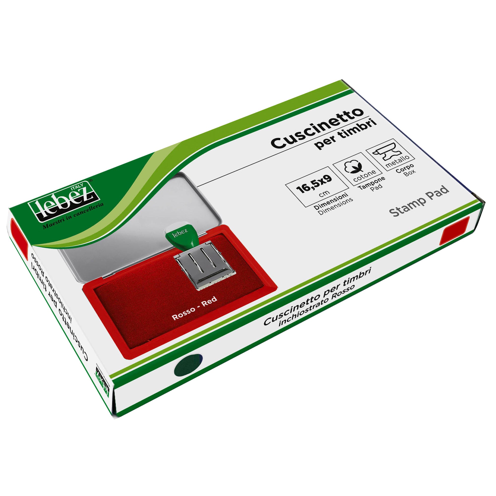 Cuscinetto per timbri manuali 16.5x9 rosso